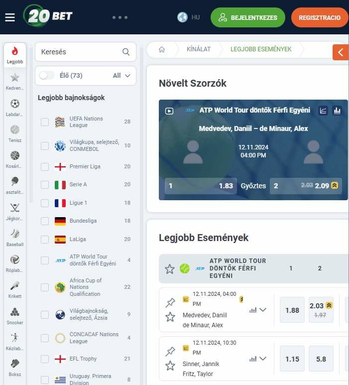 fogad&aacute;s sportesem&eacute;nyekre